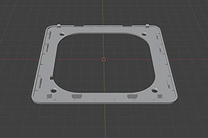 "Custom _NUC 12 Pro_ lid with fan hole made in _Blender_"